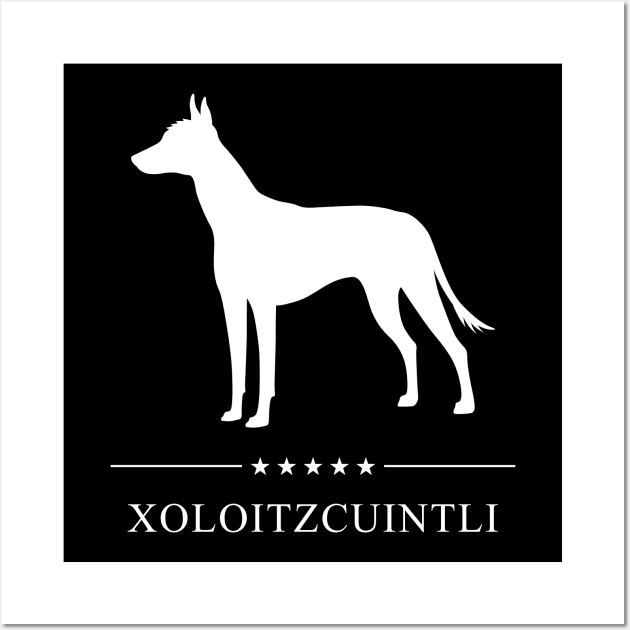 Xoloitzcuintli Dog White Silhouette Wall Art by millersye